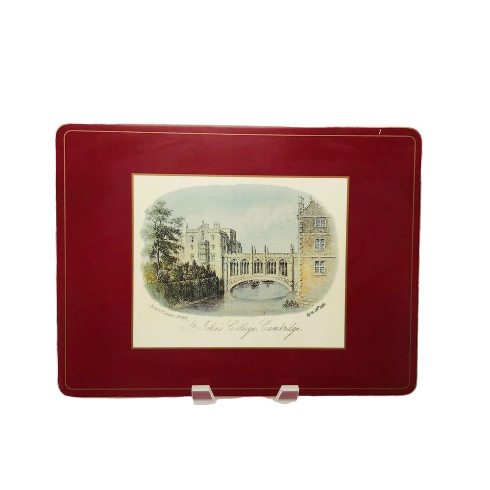 VTG PIMPERNEL 6 ACRYLIC PLACEMATS TRADITIONAL CAMBRIDGE BRITISH HERITAGE COLLEGE